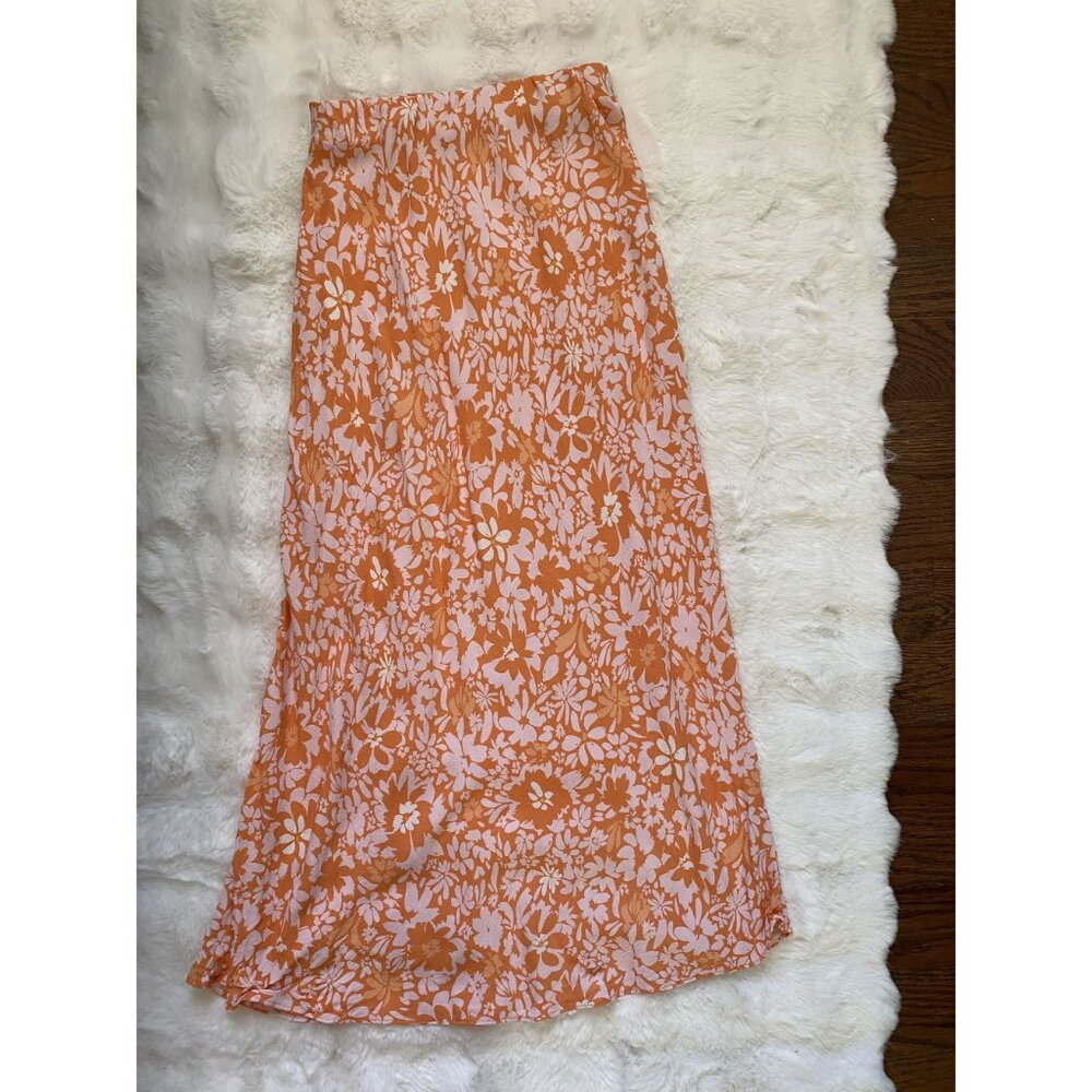 Pastel Orange and floral midi skirt by MINKPINK Size Small - Picture 4 of 6